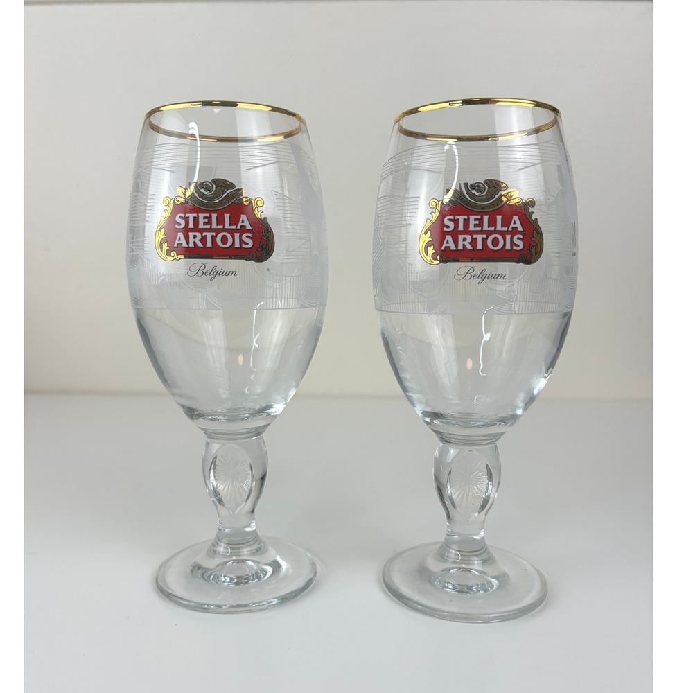 Stella Artois Water.org Buy a Lady a Drink Etched Chalice Glasses Set of 2
